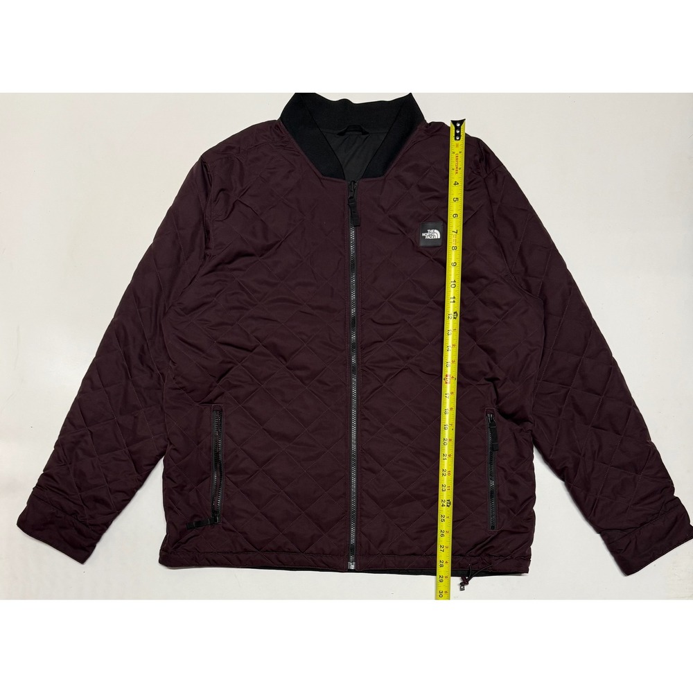 The North Face Jynx Reversible Bomber Jacket Mens XL Maroon Black Quilted Zip